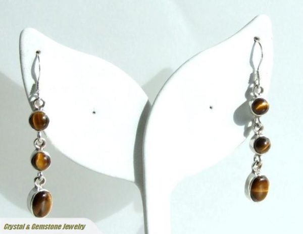 Tiger Eye Silver Earrings