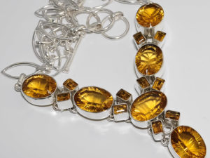 Yellow Mystic Topaz & Lemon Topaz Gemstone Sterling Silver Necklace