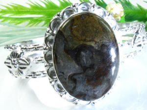 Turritella Agate Sterling Silver Cuff Bracelet