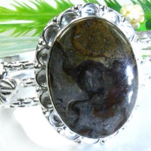 Turritella Agate Sterling Silver Cuff Bracelet