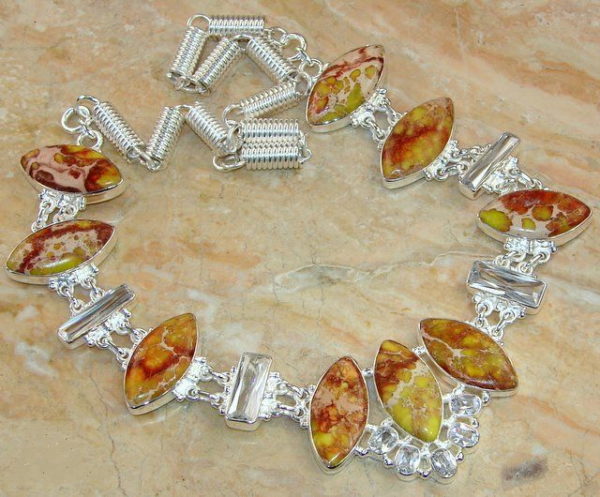 Sediment Jasper & White Topaz Sterling Silver Necklace