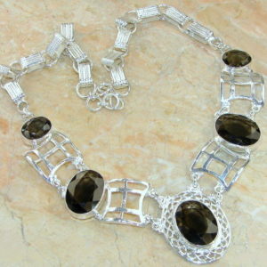 Smoky Quartz Sterling Silver Necklace