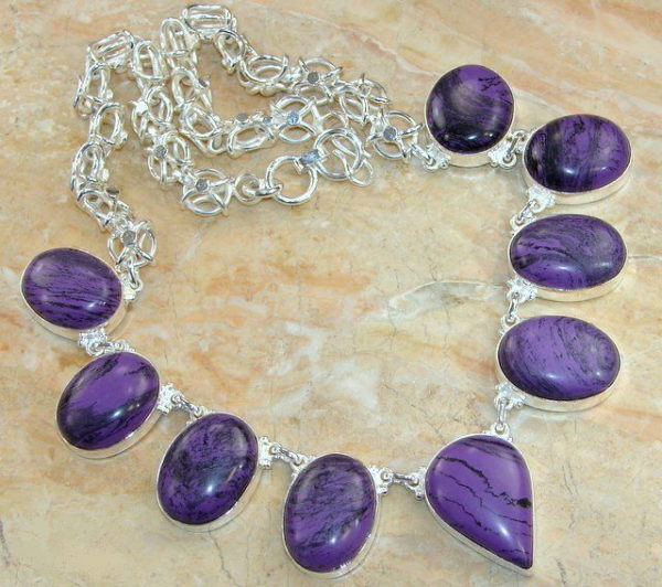 Charoite Sterling Silver Necklace