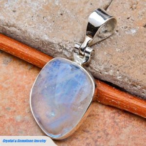 Rainbow Moonstone Sterling Silver Pendant