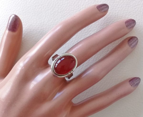 Carnelian Sterling Silver Ring