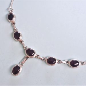 Red Garnet Sterling Silver Necklace