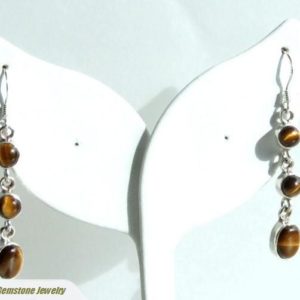 Tiger Eye Silver Earrings