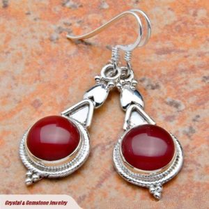 Carnelian Silver Earrings