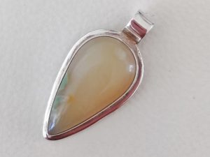 Peach Opal Sterling Silver Pendant