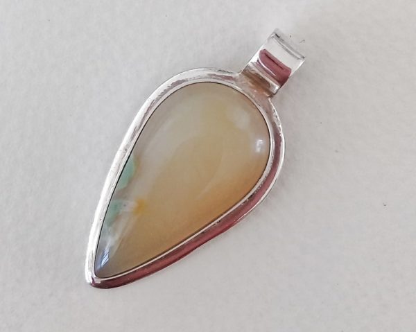 Peach Opal Sterling Silver Pendant