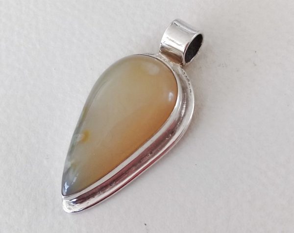 Peach Opal Sterling Silver Pendant