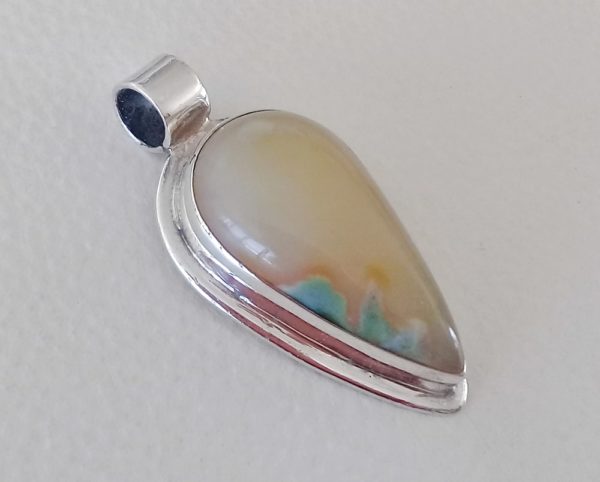 Peach Opal Sterling Silver Pendant