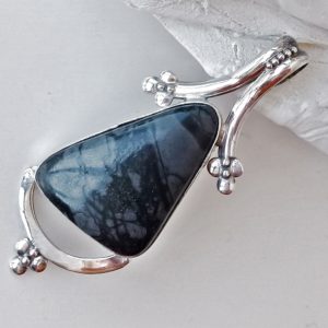 Picasso Jasper Sterling Silver Pendant
