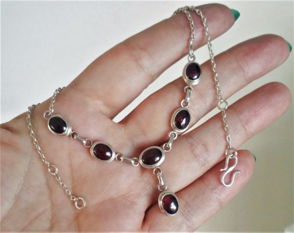 Red Garnet 925 Sterling Silver Necklace