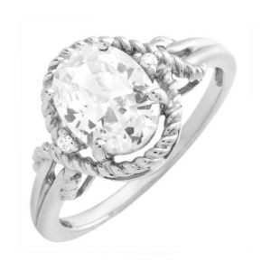 White Topaz Sterling Silver Ring
